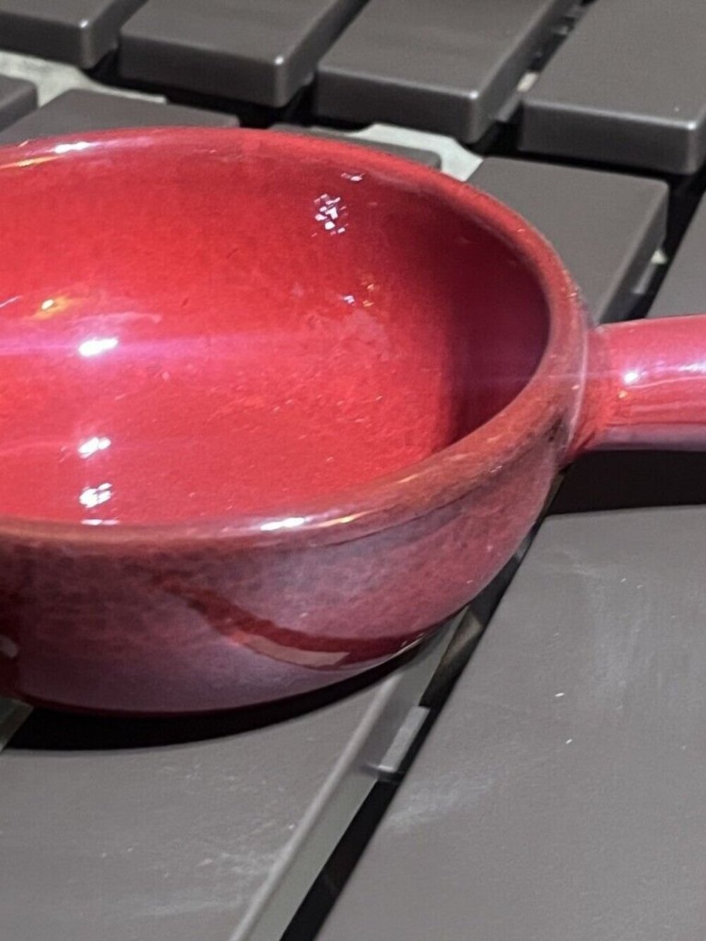 Terracotta Made in Italy RED Soup Gravy Bowl with Handle - 5.5" Wide